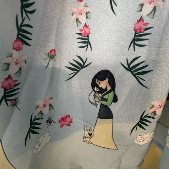 BNWT-Disney Mulan (& Little Brother) Light Blue Embroidered Mini Dress - Picture 11 of 12